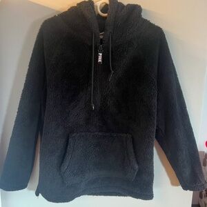 PINK black womens teddy jacket size medium